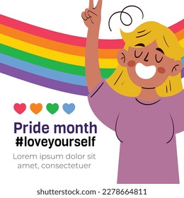 pride month celebration concept background. happy pride day. celebration and commemoration of lesbian, gay, bisexual, and transgender pride. LGBT Pride Month. vector illustration design template. June