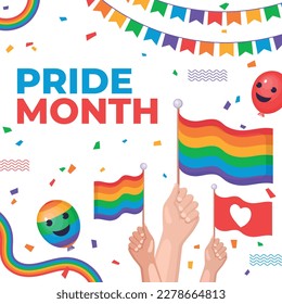 pride month celebration concept background. happy pride day. celebration and commemoration of lesbian, gay, bisexual, and transgender pride. LGBT Pride Month. vector illustration design template. June