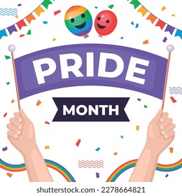 pride month celebration concept background. happy pride day. celebration and commemoration of lesbian, gay, bisexual, and transgender pride. LGBT Pride Month. vector illustration design template. June