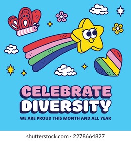 fondo del concepto de celebración del mes del orgullo feliz día del orgullo. celebración y conmemoración del orgullo de lesbianas, gays, bisexuales y transgénero. Mes del Orgullo LGBT. plantilla de diseño de ilustración vectorial. Junio
