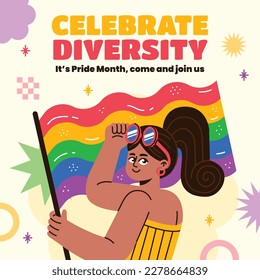 pride month celebration concept background. happy pride day. celebration and commemoration of lesbian, gay, bisexual, and transgender pride. LGBT Pride Month. vector illustration design template. June