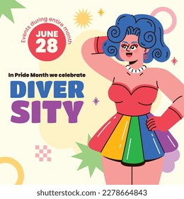 pride month celebration concept background. happy pride day. celebration and commemoration of lesbian, gay, bisexual, and transgender pride. LGBT Pride Month. vector illustration design template. June