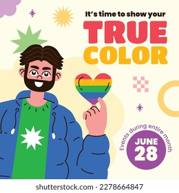 Stolz Monat Feiern Konzept Hintergrund. fröhlicher Stolz Tag. Feiern und Gedenken an lesbischen, schwulen, bisexuellen und transsexuellen Stolz. LGBT Pride Monat. Vektorgrafik-Designvorlage. Juni