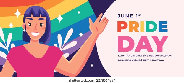 fondo del concepto de celebración del mes del orgullo feliz día del orgullo. celebración y conmemoración del orgullo de lesbianas, gays, bisexuales y transgénero. Mes del Orgullo LGBT. plantilla de diseño de ilustración vectorial. Junio