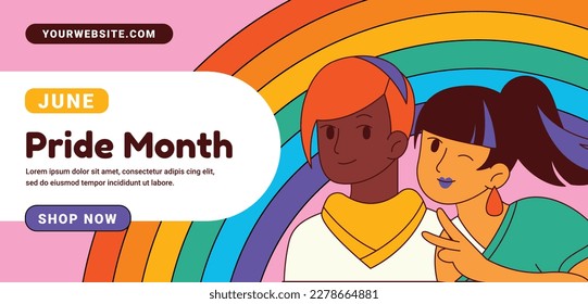 pride month celebration concept background. happy pride day. celebration and commemoration of lesbian, gay, bisexual, and transgender pride. LGBT Pride Month. vector illustration design template. June