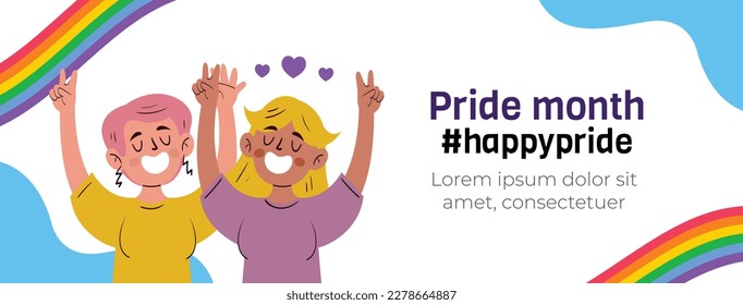 fondo del concepto de celebración del mes del orgullo feliz día del orgullo. celebración y conmemoración del orgullo de lesbianas, gays, bisexuales y transgénero. Mes del Orgullo LGBT. plantilla de diseño de ilustración vectorial. Junio