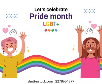 pride month celebration concept background. happy pride day. celebration and commemoration of lesbian, gay, bisexual, and transgender pride. LGBT Pride Month. vector illustration design template. June