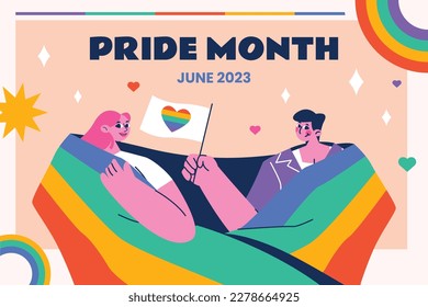 pride month celebration concept background. happy pride day. celebration and commemoration of lesbian, gay, bisexual, and transgender pride. LGBT Pride Month. vector illustration design template. June