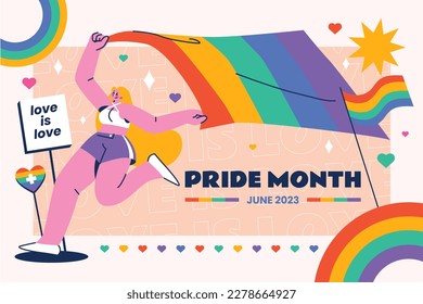 pride month celebration concept background. happy pride day. celebration and commemoration of lesbian, gay, bisexual, and transgender pride. LGBT Pride Month. vector illustration design template. June