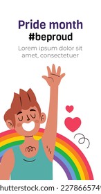 pride month celebration concept background. happy pride day. celebration and commemoration of lesbian, gay, bisexual, and transgender pride. LGBT Pride Month. vector illustration design template. June