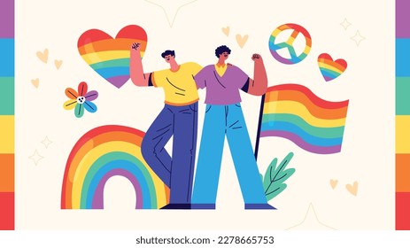 pride month celebration concept background. happy pride day. celebration and commemoration of lesbian, gay, bisexual, and transgender pride. LGBT Pride Month. vector illustration design template. June