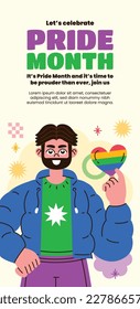 pride month celebration concept background. happy pride day. celebration and commemoration of lesbian, gay, bisexual, and transgender pride. LGBT Pride Month. vector illustration design template. June