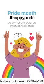 fondo del concepto de celebración del mes del orgullo feliz día del orgullo. celebración y conmemoración del orgullo de lesbianas, gays, bisexuales y transgénero. Mes del Orgullo LGBT. plantilla de diseño de ilustración vectorial. Junio