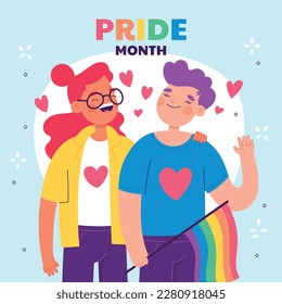 pride month celebration concept background. happy pride day. celebration and commemoration of lesbian, gay, bisexual, and transgender pride. LGBT Pride Month. vector illustration design template. June