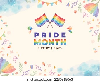 pride month celebration concept background. happy pride day. celebration and commemoration of lesbian, gay, bisexual, and transgender pride. LGBT Pride Month. vector illustration design template. June