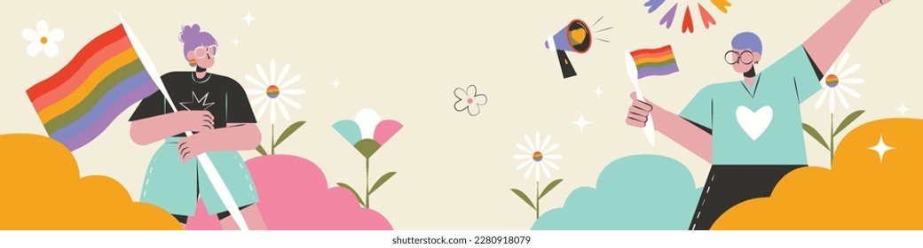 pride month celebration concept background. happy pride day. celebration and commemoration of lesbian, gay, bisexual, and transgender pride. LGBT Pride Month. vector illustration design template. June