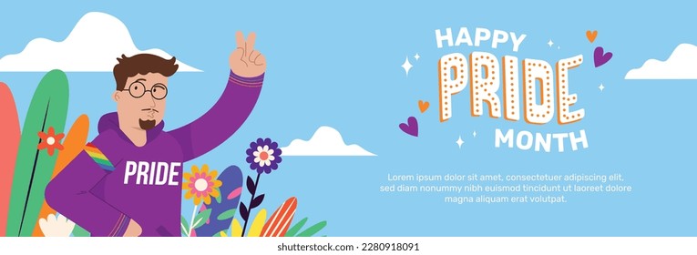 pride month celebration concept background. happy pride day. celebration and commemoration of lesbian, gay, bisexual, and transgender pride. LGBT Pride Month. vector illustration design template. June