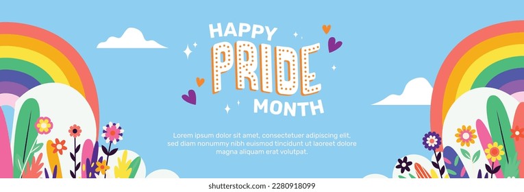 pride month celebration concept background. happy pride day. celebration and commemoration of lesbian, gay, bisexual, and transgender pride. LGBT Pride Month. vector illustration design template. June