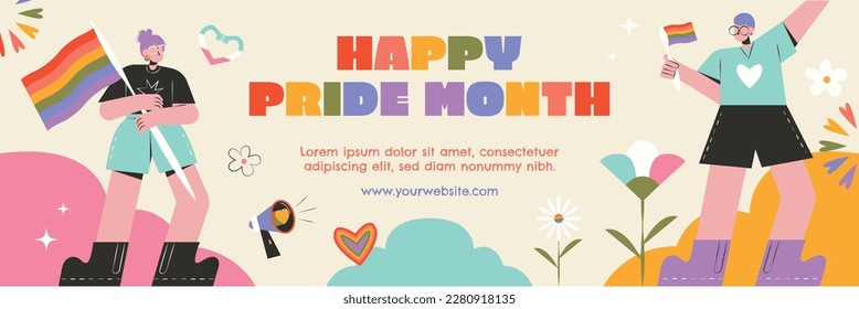 fondo del concepto de celebración del mes del orgullo feliz día del orgullo. celebración y conmemoración del orgullo de lesbianas, gays, bisexuales y transgénero. Mes del Orgullo LGBT. plantilla de diseño de ilustración vectorial. Junio