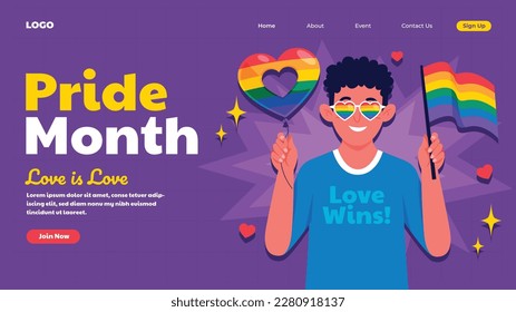 pride month celebration concept background. happy pride day. celebration and commemoration of lesbian, gay, bisexual, and transgender pride. LGBT Pride Month. vector illustration design template. June