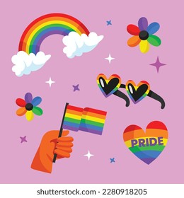 pride month celebration concept background. happy pride day. celebration and commemoration of lesbian, gay, bisexual, and transgender pride. LGBT Pride Month. vector illustration design template. June