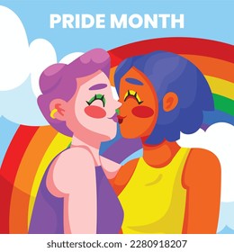 pride month celebration concept background. happy pride day. celebration and commemoration of lesbian, gay, bisexual, and transgender pride. LGBT Pride Month. vector illustration design template. June