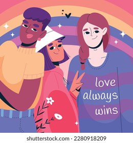 pride month celebration concept background. happy pride day. celebration and commemoration of lesbian, gay, bisexual, and transgender pride. LGBT Pride Month. vector illustration design template. June