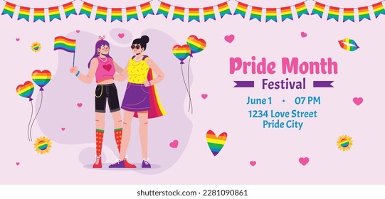 pride month celebration concept background. happy pride day. celebration and commemoration of lesbian, gay, bisexual, and transgender pride. LGBT Pride Month. vector illustration design template. June