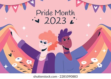 pride month celebration concept background. happy pride day. celebration and commemoration of lesbian, gay, bisexual, and transgender pride. LGBT Pride Month. vector illustration design template. June