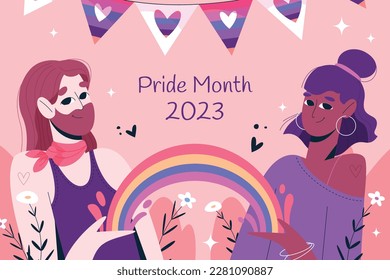 pride month celebration concept background. happy pride day. celebration and commemoration of lesbian, gay, bisexual, and transgender pride. LGBT Pride Month. vector illustration design template. June