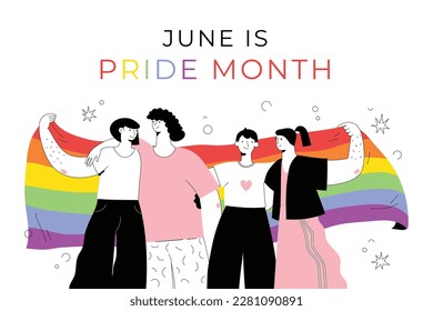 pride month celebration concept background. happy pride day. celebration and commemoration of lesbian, gay, bisexual, and transgender pride. LGBT Pride Month. vector illustration design template. June