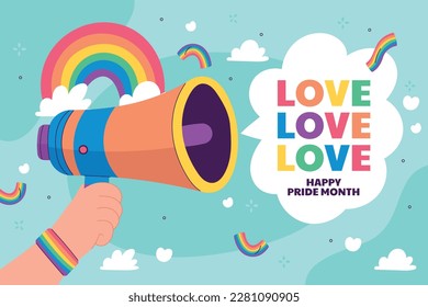 pride month celebration concept background. happy pride day. celebration and commemoration of lesbian, gay, bisexual, and transgender pride. LGBT Pride Month. vector illustration design template. June