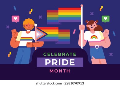 pride month celebration concept background. happy pride day. celebration and commemoration of lesbian, gay, bisexual, and transgender pride. LGBT Pride Month. vector illustration design template. June