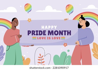 pride month celebration concept background. happy pride day. celebration and commemoration of lesbian, gay, bisexual, and transgender pride. LGBT Pride Month. vector illustration design template. June