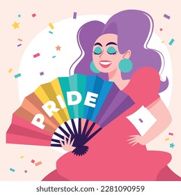pride month celebration concept background. happy pride day. celebration and commemoration of lesbian, gay, bisexual, and transgender pride. LGBT Pride Month. vector illustration design template. June