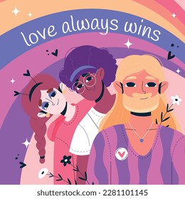 pride month celebration concept background. happy pride day. celebration and commemoration of lesbian, gay, bisexual, and transgender pride. LGBT Pride Month. vector illustration design template. June