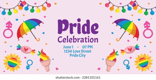 pride month celebration concept background. happy pride day. celebration and commemoration of lesbian, gay, bisexual, and transgender pride. LGBT Pride Month. vector illustration design template. June