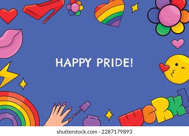 pride month celebration concept background. happy pride day. celebration and commemoration of lesbian, gay, bisexual, and transgender pride. LGBT Pride Month. vector illustration design template. June