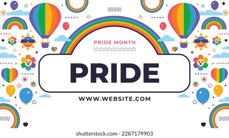 pride month celebration concept background. happy pride day. celebration and commemoration of lesbian, gay, bisexual, and transgender pride. LGBT Pride Month. vector illustration design template. June