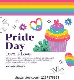 pride month celebration concept background. happy pride day. celebration and commemoration of lesbian, gay, bisexual, and transgender pride. LGBT Pride Month. vector illustration design template. June