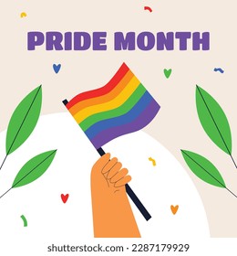 pride month celebration concept background. happy pride day. celebration and commemoration of lesbian, gay, bisexual, and transgender pride. LGBT Pride Month. vector illustration design template. June