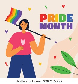 pride month celebration concept background. happy pride day. celebration and commemoration of lesbian, gay, bisexual, and transgender pride. LGBT Pride Month. vector illustration design template. June