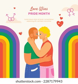 Stolz Monat Feiern Konzept Hintergrund. fröhlicher Stolz Tag. Feiern und Gedenken an lesbischen, schwulen, bisexuellen und transsexuellen Stolz. LGBT Pride Monat. Vektorgrafik-Designvorlage. Juni