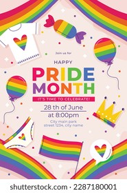 pride month celebration concept background. happy pride day. celebration and commemoration of lesbian, gay, bisexual, and transgender pride. LGBT Pride Month. vector illustration design template. June