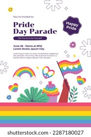 pride month celebration concept background. happy pride day. celebration and commemoration of lesbian, gay, bisexual, and transgender pride. LGBT Pride Month. vector illustration design template. June