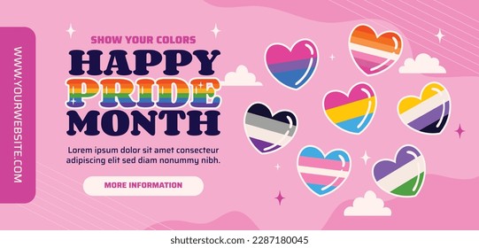 pride month celebration concept background. happy pride day. celebration and commemoration of lesbian, gay, bisexual, and transgender pride. LGBT Pride Month. vector illustration design template. June