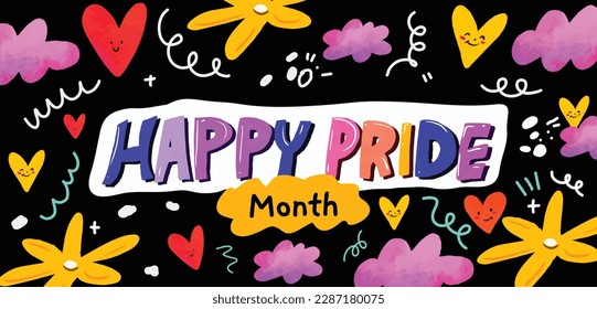 pride month celebration concept background. happy pride day. celebration and commemoration of lesbian, gay, bisexual, and transgender pride. LGBT Pride Month. vector illustration design template. June