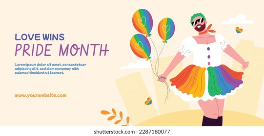 pride month celebration concept background. happy pride day. celebration and commemoration of lesbian, gay, bisexual, and transgender pride. LGBT Pride Month. vector illustration design template. June