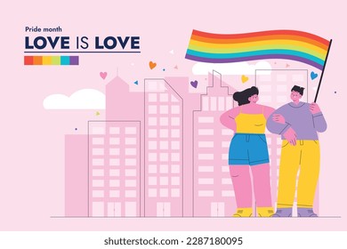 pride month celebration concept background. happy pride day. celebration and commemoration of lesbian, gay, bisexual, and transgender pride. LGBT Pride Month. vector illustration design template. June