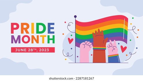 pride month celebration concept background. happy pride day. celebration and commemoration of lesbian, gay, bisexual, and transgender pride. LGBT Pride Month. vector illustration design template. June